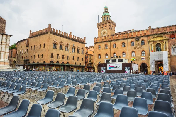 Piazza maggiore z pałacu accursio — Zdjęcie stockowe