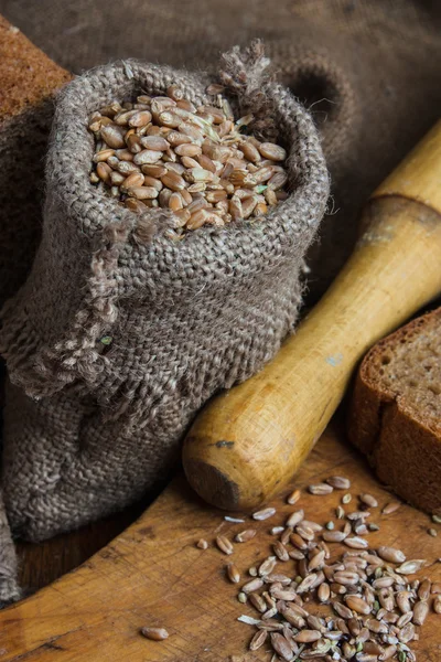 Saco de trigo na padaria — Fotografia de Stock