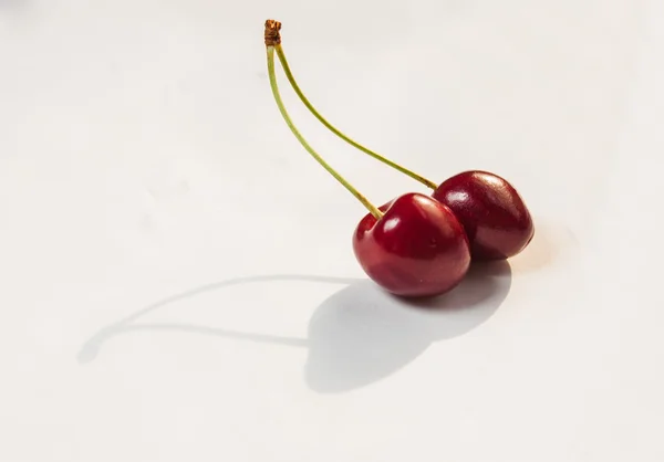 Fresh Cherries on white background — Stock Photo, Image