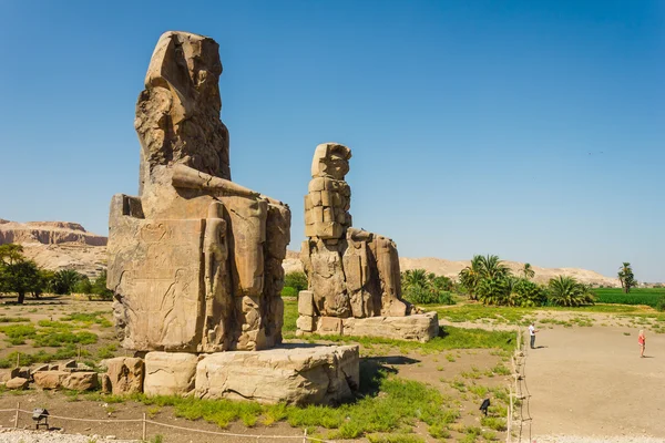 Colossi de Memnon, Vale dos Reis, Luxor, Egito — Fotografia de Stock