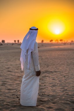 Arab in Arabian desert clipart