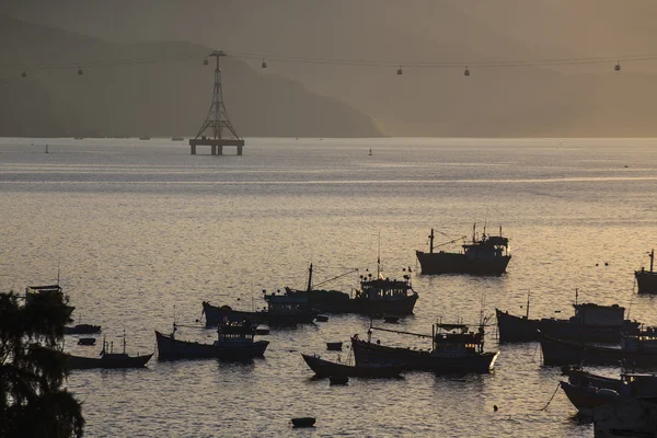 Barche da pesca a marina in Vietnam — Foto Stock