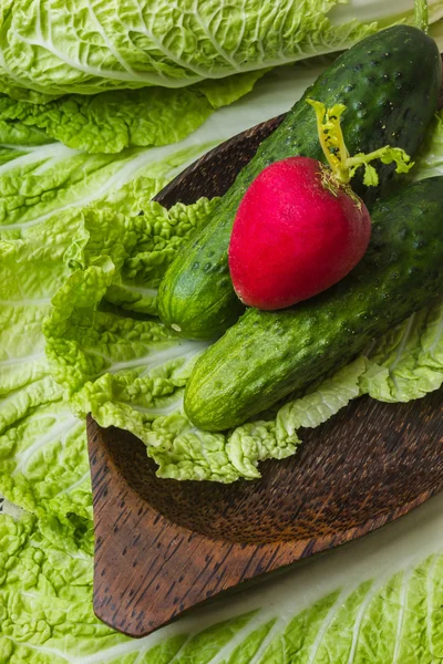 Fresh raw lettuce and herbs — Stock Photo, Image