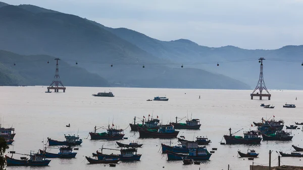 在黄昏的时候在滨海渔船 — 图库照片