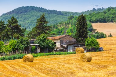 Toskana evleri ile kırsal manzara