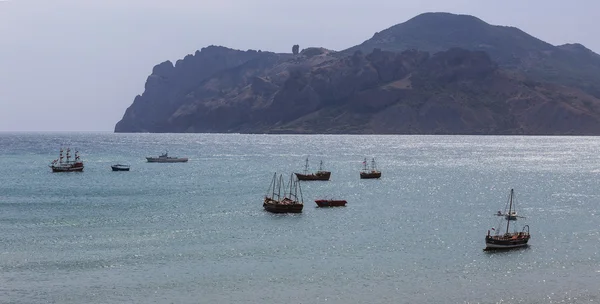 Old ships sailing in sea — Stock Photo, Image