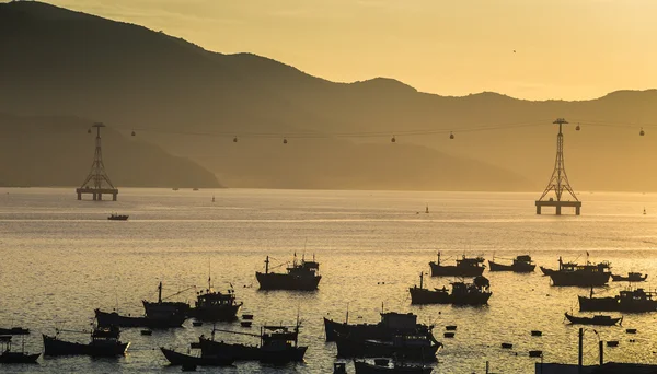Fishing boats in marina at Vietnam — Stock Photo, Image