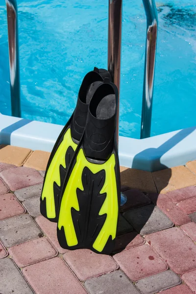 Fins for swimming at pool — Stock Photo, Image