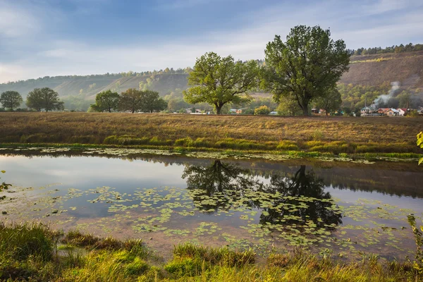 Stagno in campagna in autunno — Foto Stock