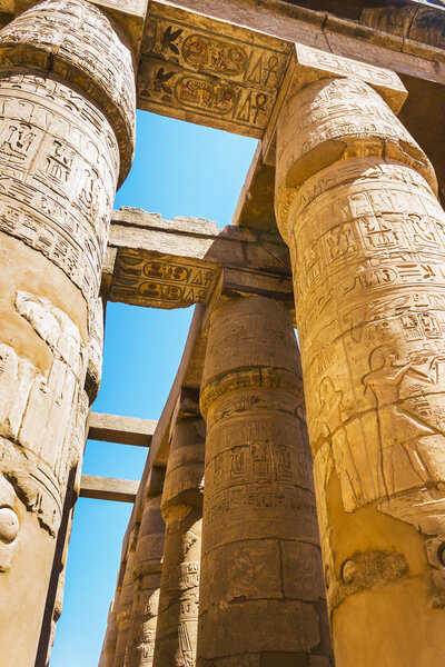 Ancient ruins of Karnak temple in Egypt