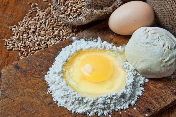 A sack of wheat in the bakery — Stock Photo, Image