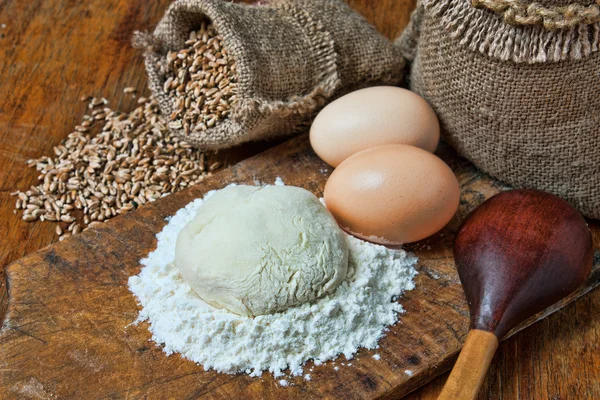 A sack of wheat in the bakery — Stock Photo, Image