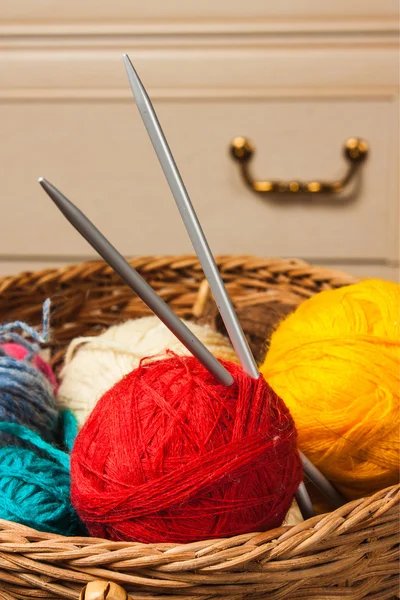 Balls with thread for knitting — Stock Photo, Image