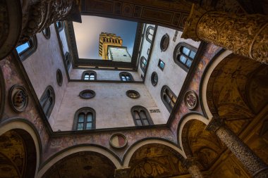 Görünüm eski ortaçağ evleri