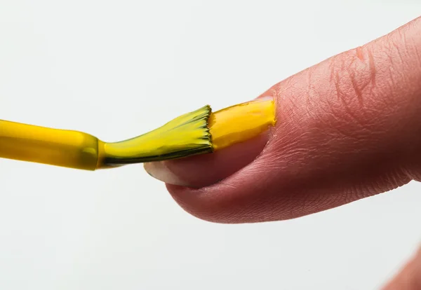 Painting female fingernail — Stock Photo, Image