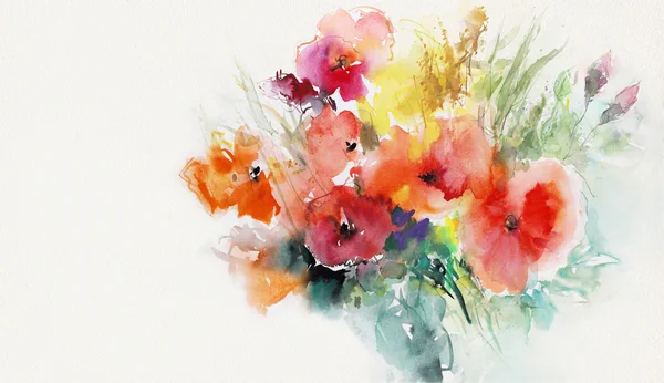 painted poppies on paper