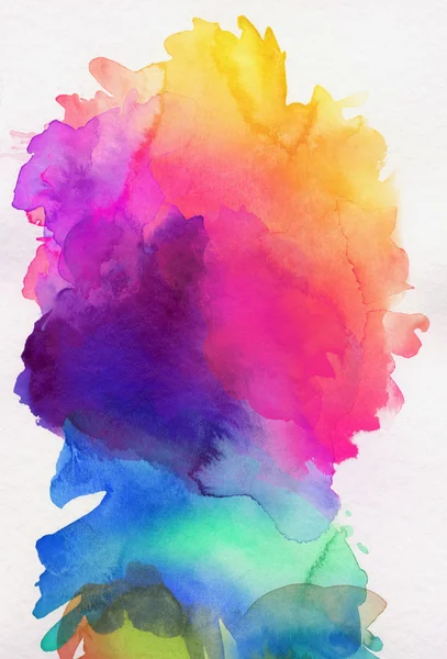 Rainbow colored watercolor paints on paper — Stock Photo, Image