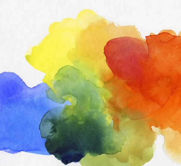 Rainbow colored watercolor paints on paper — Stock Photo, Image