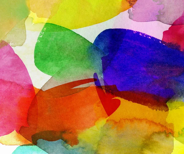 Bright watercolor brushstrokes on paper — Stock Photo, Image