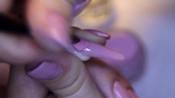 Studio schoonheid, nails manicure, close-up shot — Stockvideo