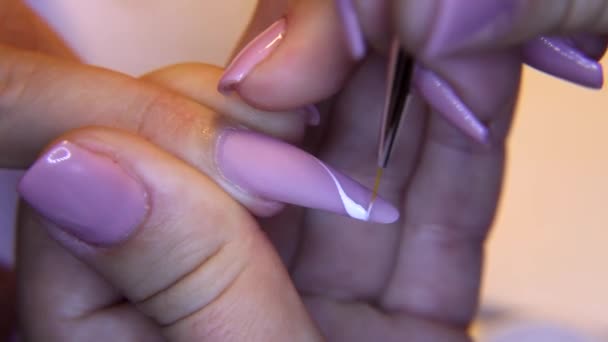 Στούντιο ομορφιάς, νύχια-μανικιούρ, από κοντά shot — Αρχείο Βίντεο