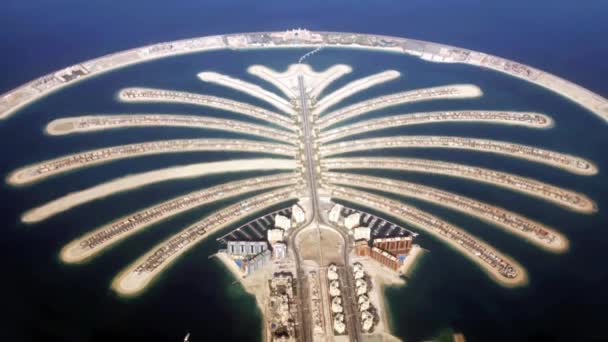 Widok z góry wyspa Palm Jumeirah w Dubaju — Wideo stockowe