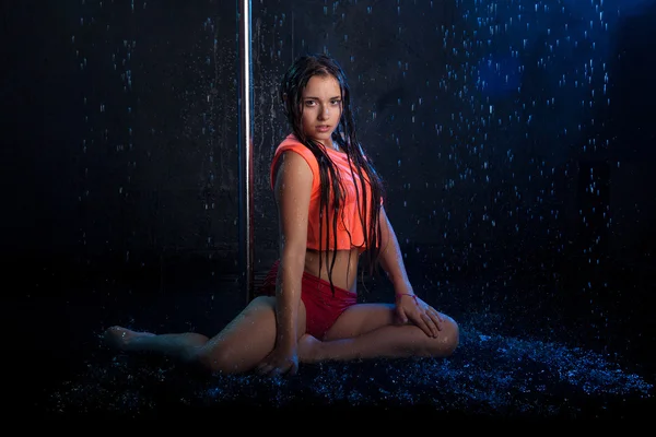 Young sexy woman . Water studio — Stock Photo, Image