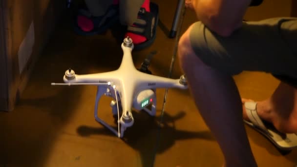 Dienst luchtfoto drone, Quadcopter markt — Stockvideo