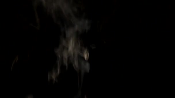 Fehér füst fekete háttér — Stock videók