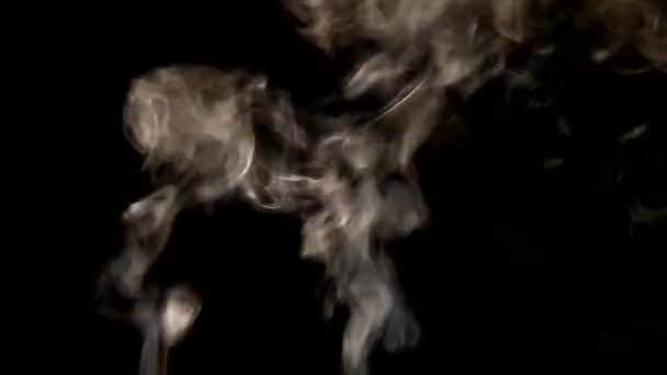 Biały dym na czarnym tle — Wideo stockowe