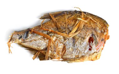 Uzun zamandır pişmiş balık. Rus fırınında pipetle pişirilmiş. İzole edilmiş.