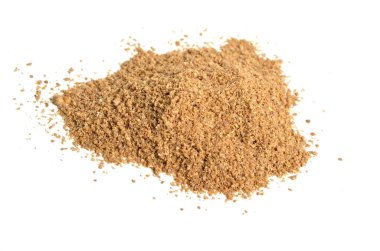 Kişniş tohumu tozu. Çin maydanozu, dhania ya da kişniş olarak da bilinir. İzole edilmiş.