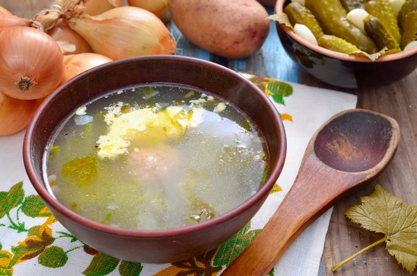 Sopa con pepinillos — Foto de Stock