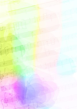 El yapımı müzik notaları ile renk arka plan.