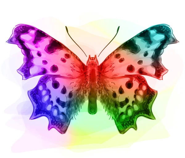 나비입니다. Iridescen 색상. — 스톡 벡터
