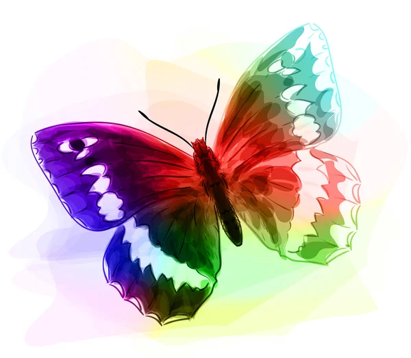 Mariposa. Colores iridiscentes . — Vector de stock