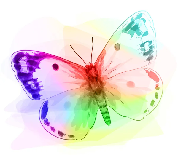 Schmetterling. Schillernde Farben. — Stockvektor