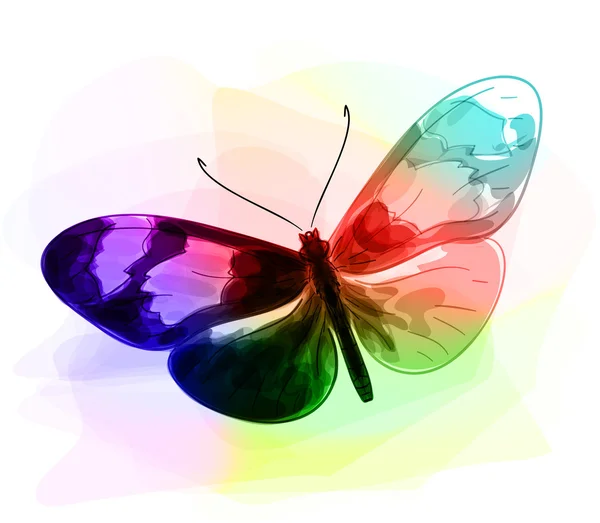 Schmetterling. Schillernde Farben. — Stockvektor