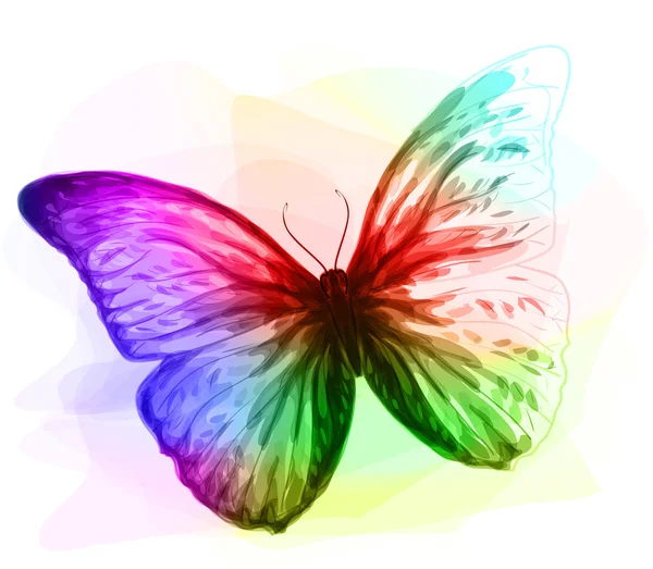 Butterfly. Iridescen colours. — Stock Vector