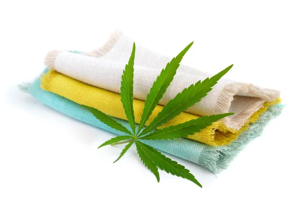 Foliage of hemp with fabric. — Stockfoto