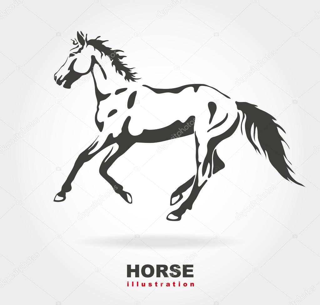 Horse. Vector illustration on white.