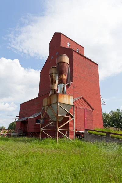 Historisk Vintage Gamla Spannmål Hiss Trä Byggnad Struktur Fortfarande Står — Stockfoto