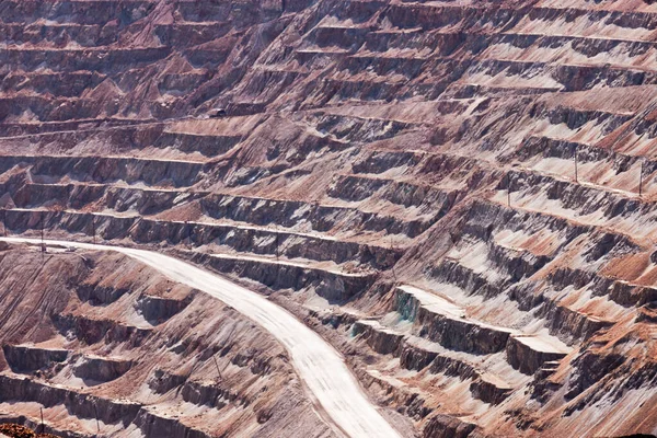 Haul Road Terraces Open Pit Copper Mine Industrial Mining Operation — Stock Photo, Image