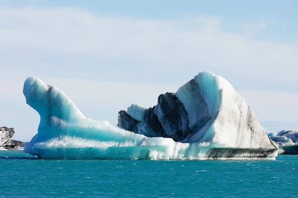 Glacier Bleu Sale Iceberg Glace Gelée Vêlée Champ Glace Vatnajokull — Photo