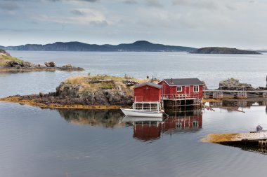 Newfoundland balıkçı kulübeleri Nl Atlantik Kanada