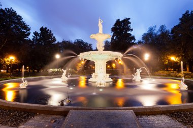 Historic Forsyth Park Fountain Savannah Georgia US clipart