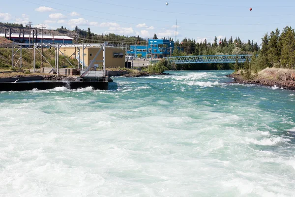 Whitehorse hydro power dam spillway Yukon Canada — Stock Photo, Image