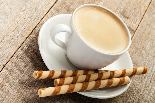 Kaffe och våfflor — Stockfoto