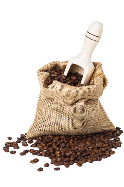 Kaffe väska och scoop — Stockfoto