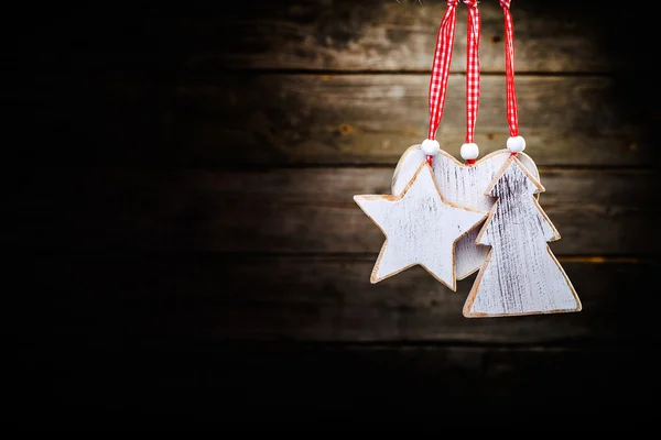 Christmas wooden decorations — Stock Photo, Image